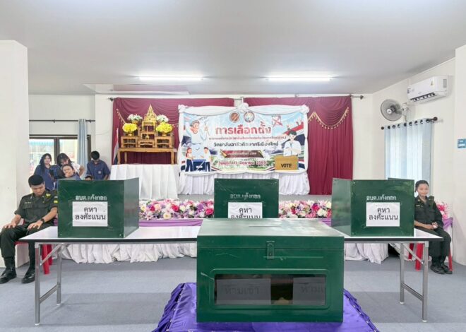 ภาพบรรยายกาศ การเลือกตั้งนายกองค์การนักวิชาชีพ ในอนาคตแห่งประเทศไทย ระดับสถานศึกษา
